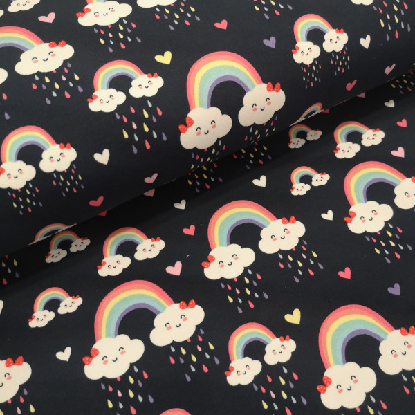 Stretch Sweat Regenbogen und Wolke