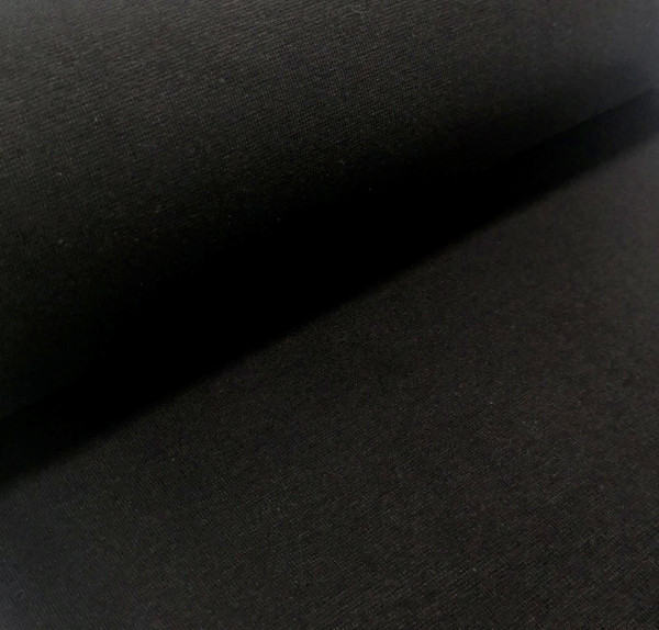 Bündchenstoff Feinstrick schwarz