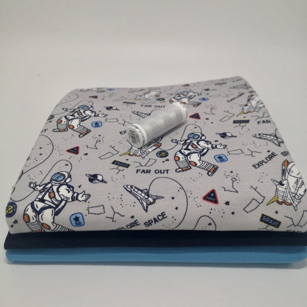 Stoffpaket Kinder "Astronaut": Basicshirt, Gr. 74-110