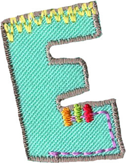 Applikation Buchstabe E