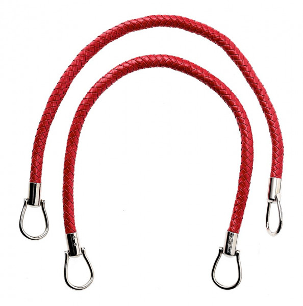 Taschengriff lederoptik geflochten 55 cm rot