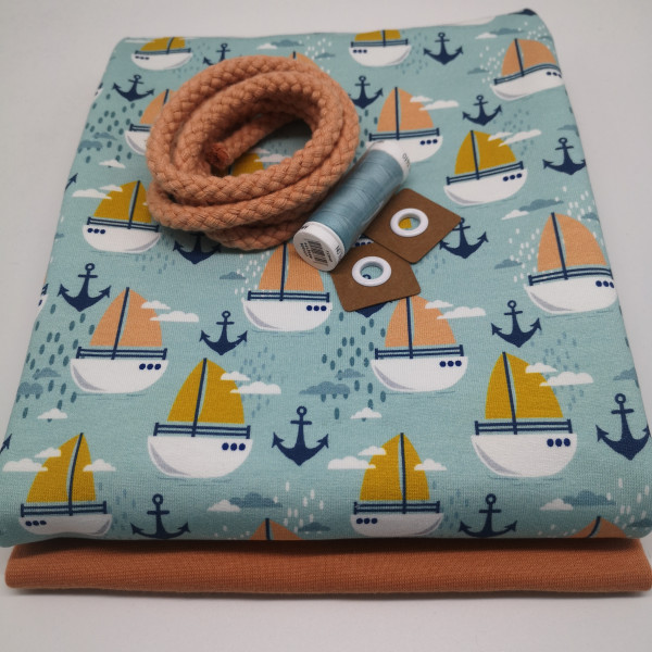 Stoffpaket Kinder "Segelboot": Pumphose, Gr. 98-164