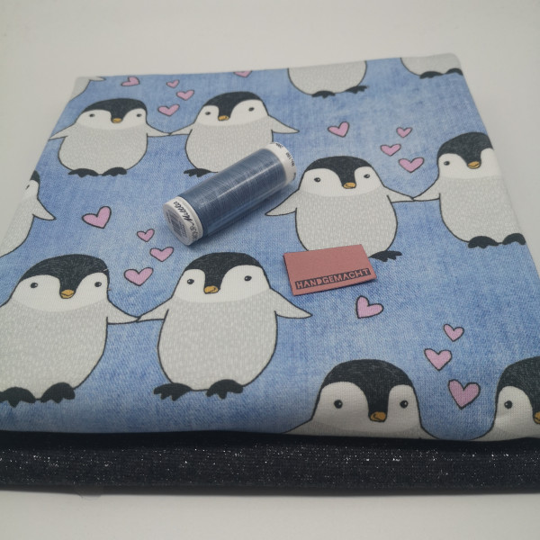 Stoffpaket Babys "Pinguin": Pumphose, Gr. 50-92