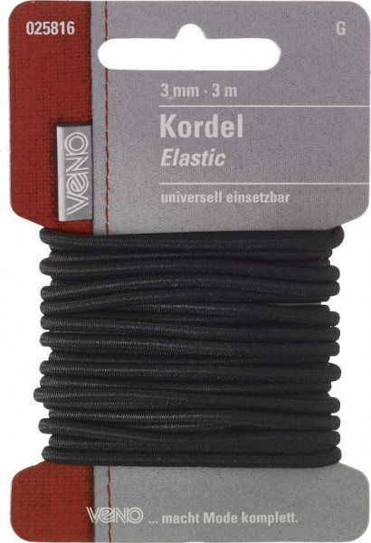 Elastic-Kordel 3 mm schwarz