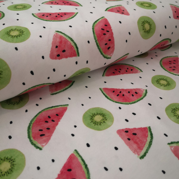 Baumwolljersey Melone & Kiwi