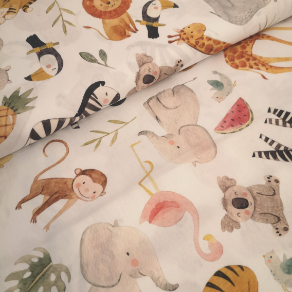 Baumwollstoff Zootiere