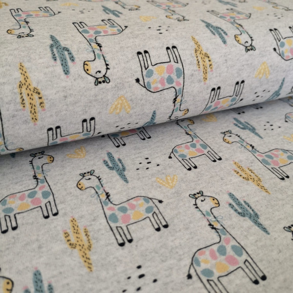 Baumwolljersey meliert Giraffe
