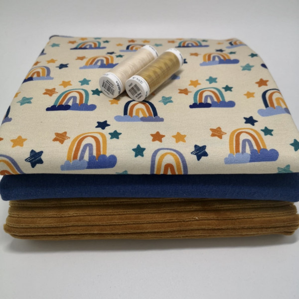 Stoffpaket "Regenbogen": Babyset, Gr. 50-98