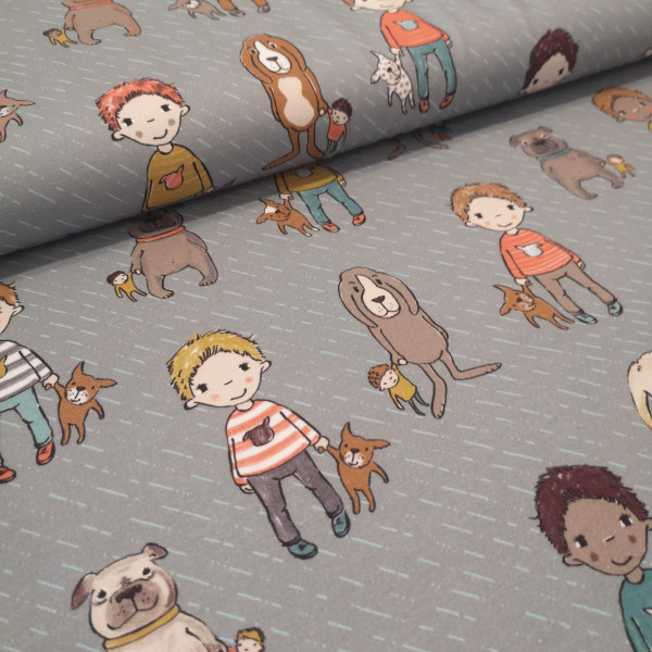 Lillestoff Baumwolljersey Filips Hunde