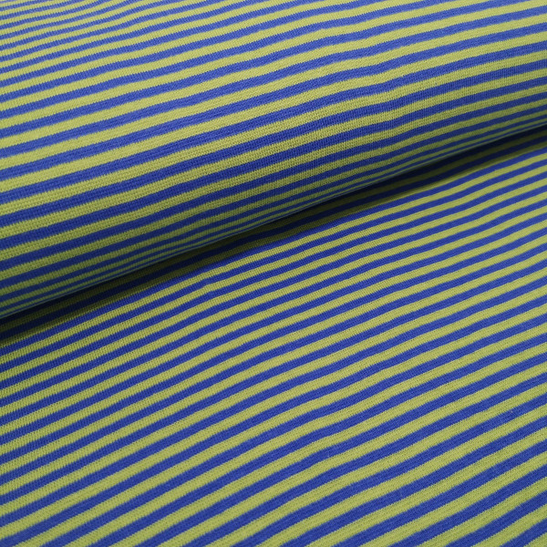 Bündchenstoff Ringel gestreift grün/blau