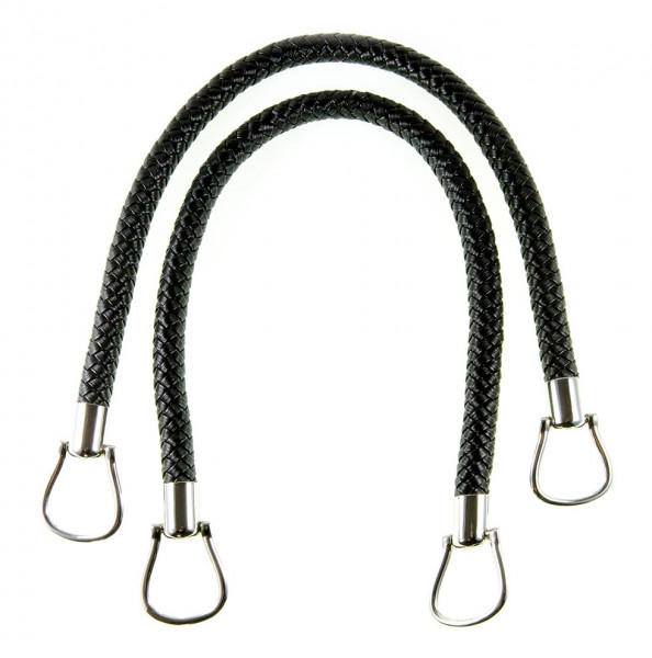 Taschengriff lederoptik geflochten 55 cm schwarz
