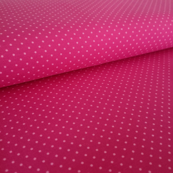 Baumwolljersey gepunktet pink-rosa