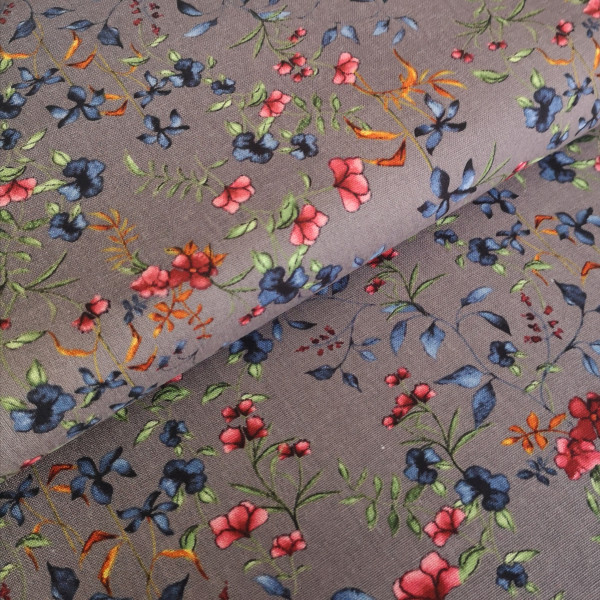 Viskose Leinen floral