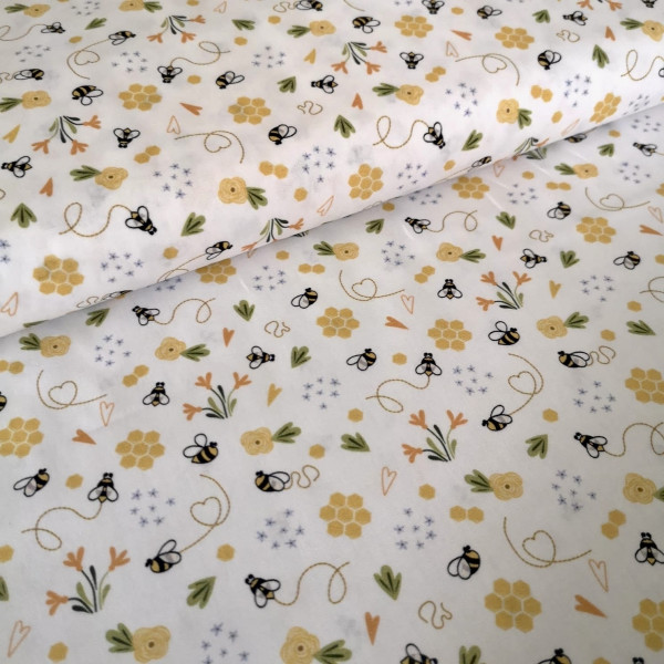 Baumwollstoff Bienchen & Blümchen