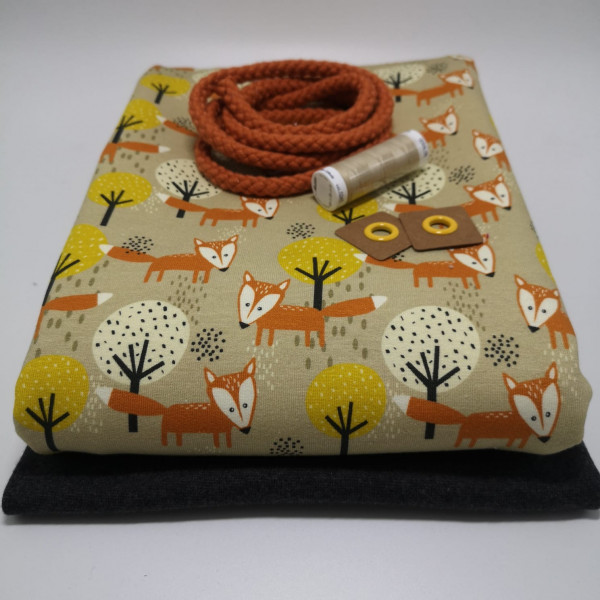 Stoffpaket Kinder "Fuchs": Hoodie, Gr. 116-152