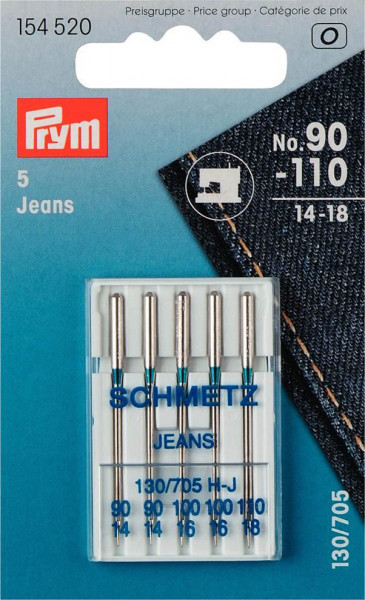 Nähmaschinennadeln Jeans 130/705, No. 90-110