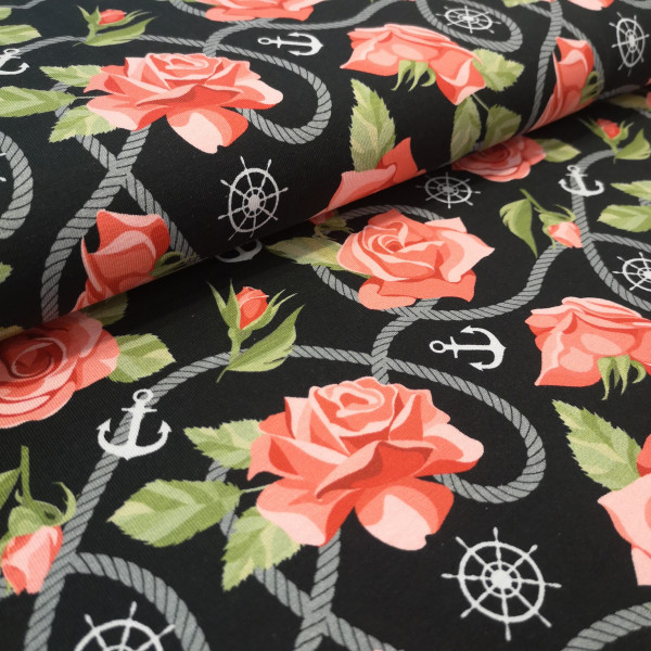 Baumwolljersey Rosen & Anker