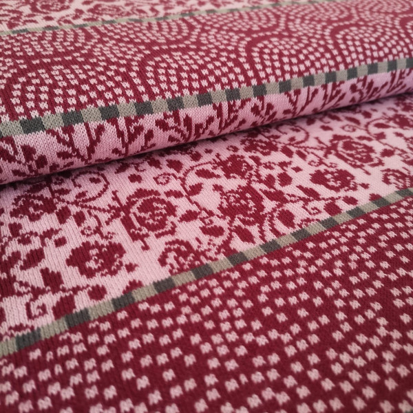 Bio-Strickstoff Mustermix rosa-beere
