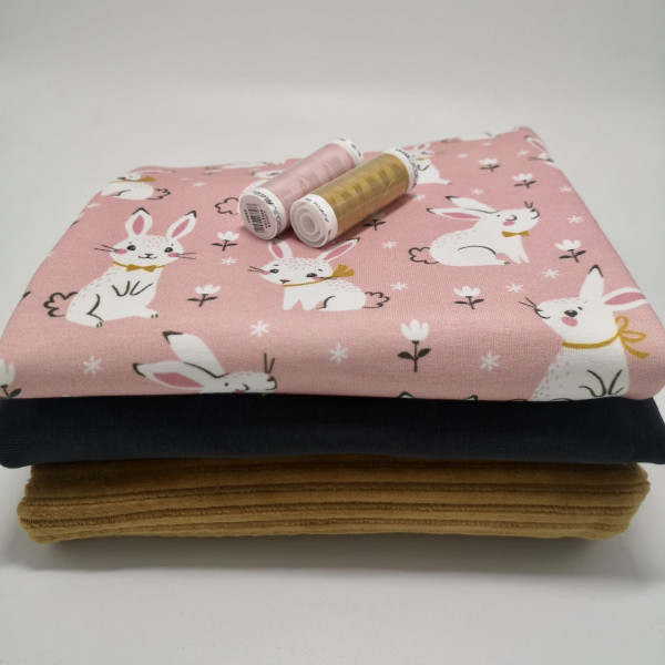 Stoffpaket "Häschen": Babyset, Gr. 50-98