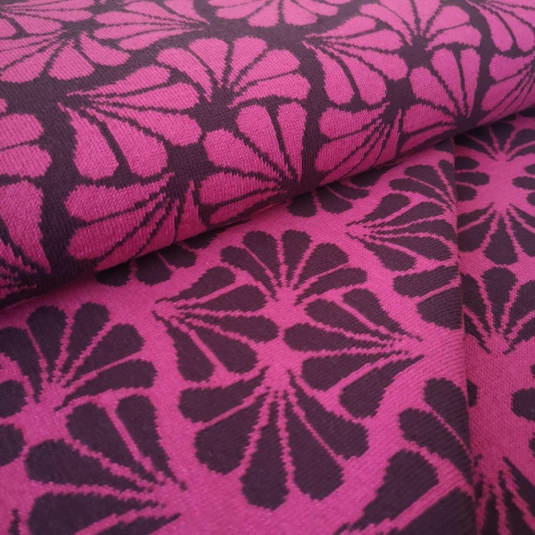 Bio-Strickstoff floral pink-beere