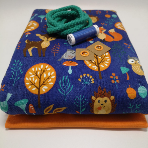 Stoffpaket Kinder "Waldtiere": Hoodie, Gr. 116-152