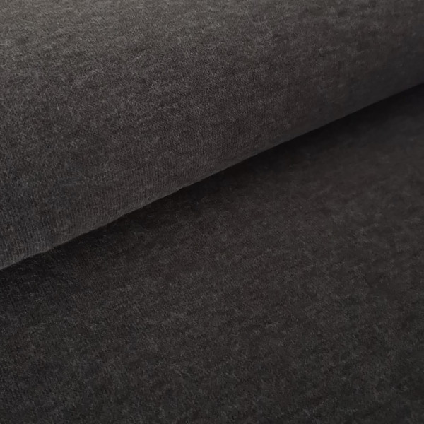 Strickjersey uni-meliert braun
