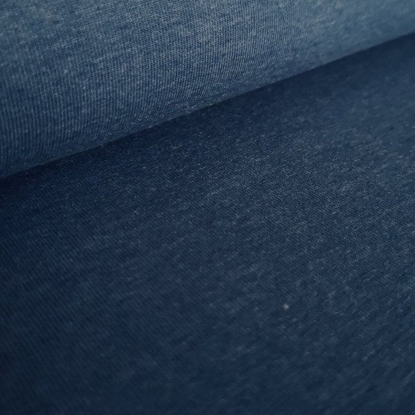 Baumwolljersey Uni jeansblau-meliert