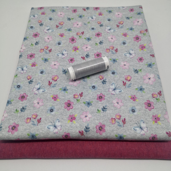 Stoffpaket Kinder "Streublumen": Basicshirt, Gr. 74-110