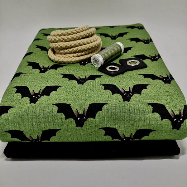 Stoffpaket Kinder "Fledermaus": Hoodie, Gr. 116-152