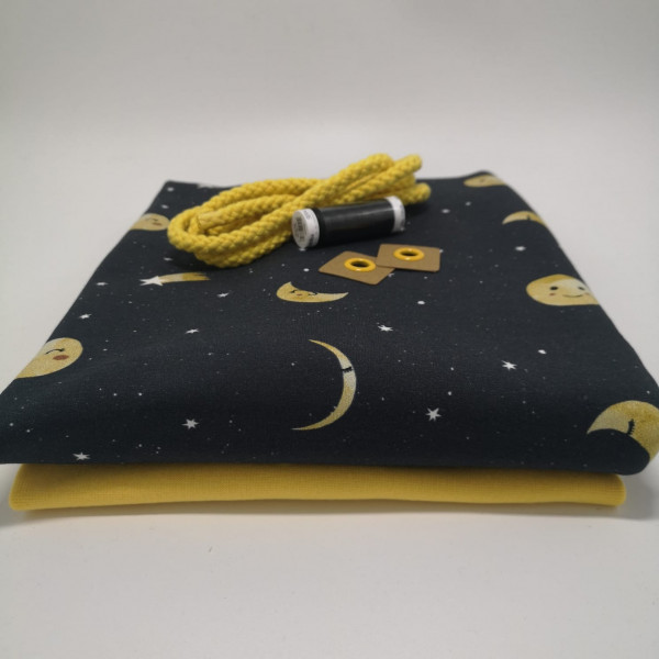 Stoffpaket Kinder "Mond": Hoodie, Gr. 116-152