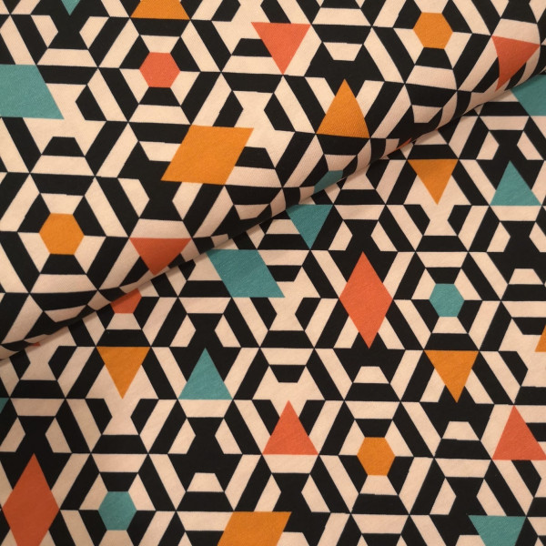 Baumwolljersey geometrische Formen