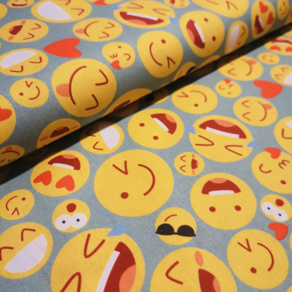 Baumwollstoff Emojis