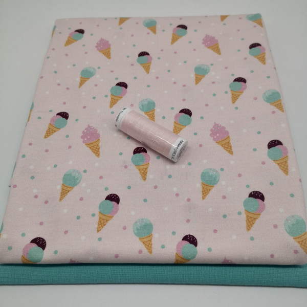 Stoffpaket Kinder "Eistüte": Basicshirt, Gr. 74-110