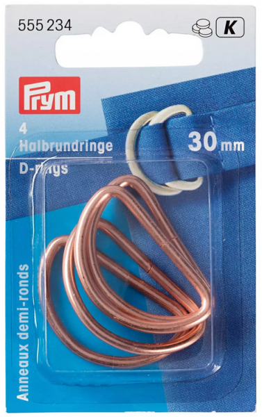 Halbrundringe 30 mm, Farbe Roségold
