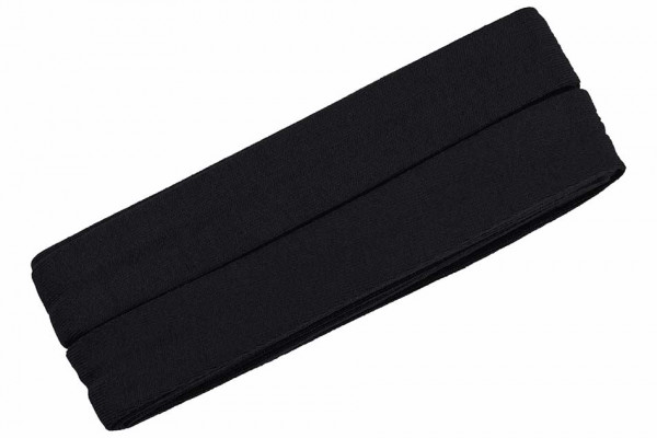 Jersey-Schrägband 20 mm schwarz