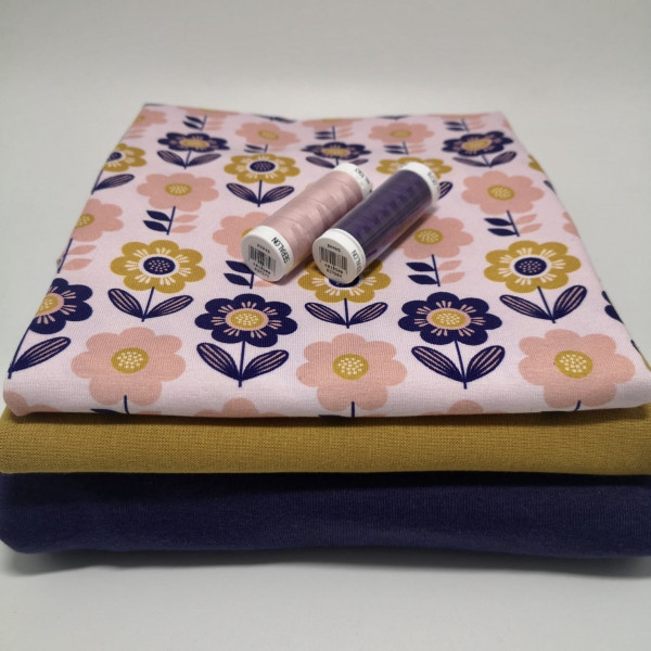 Stoffpaket "floral": Babyset, Gr. 50-98