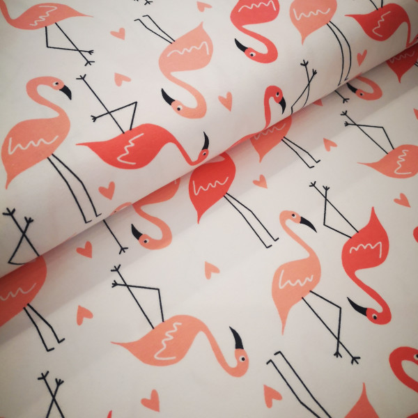 Baumwolljersey Flamingo