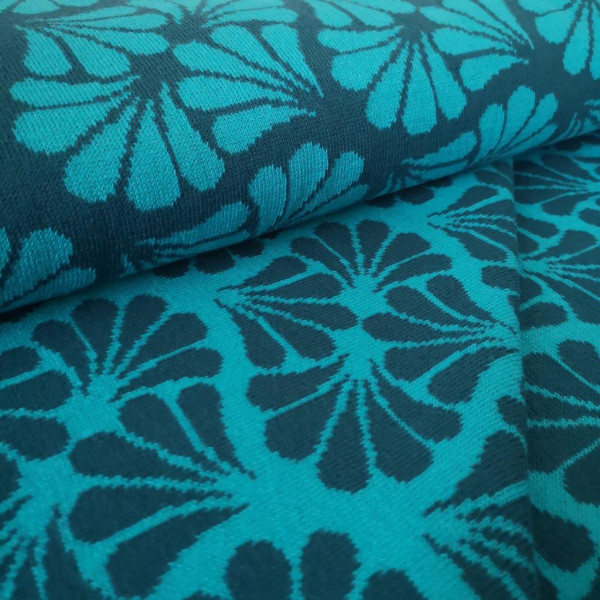 Bio-Strickstoff floral petrol