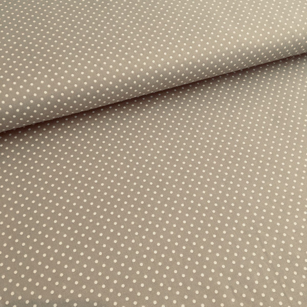 Baumwollstoff gepunktet beige