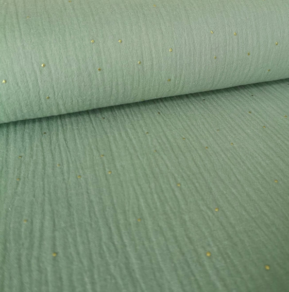Musselin goldene Tupfen khaki