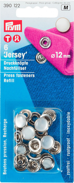 Nachfüllpack Druckknöpfe "Jersey" Perlkappe 12 mm perlmuttfarbig
