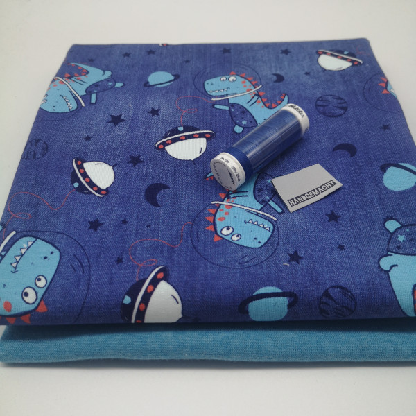 Stoffpaket Babys "Dino im Weltall": Pumphose, Gr. 50-92