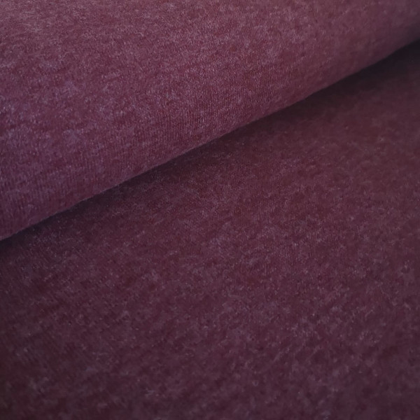 Strickjersey uni-meliert bordeaux